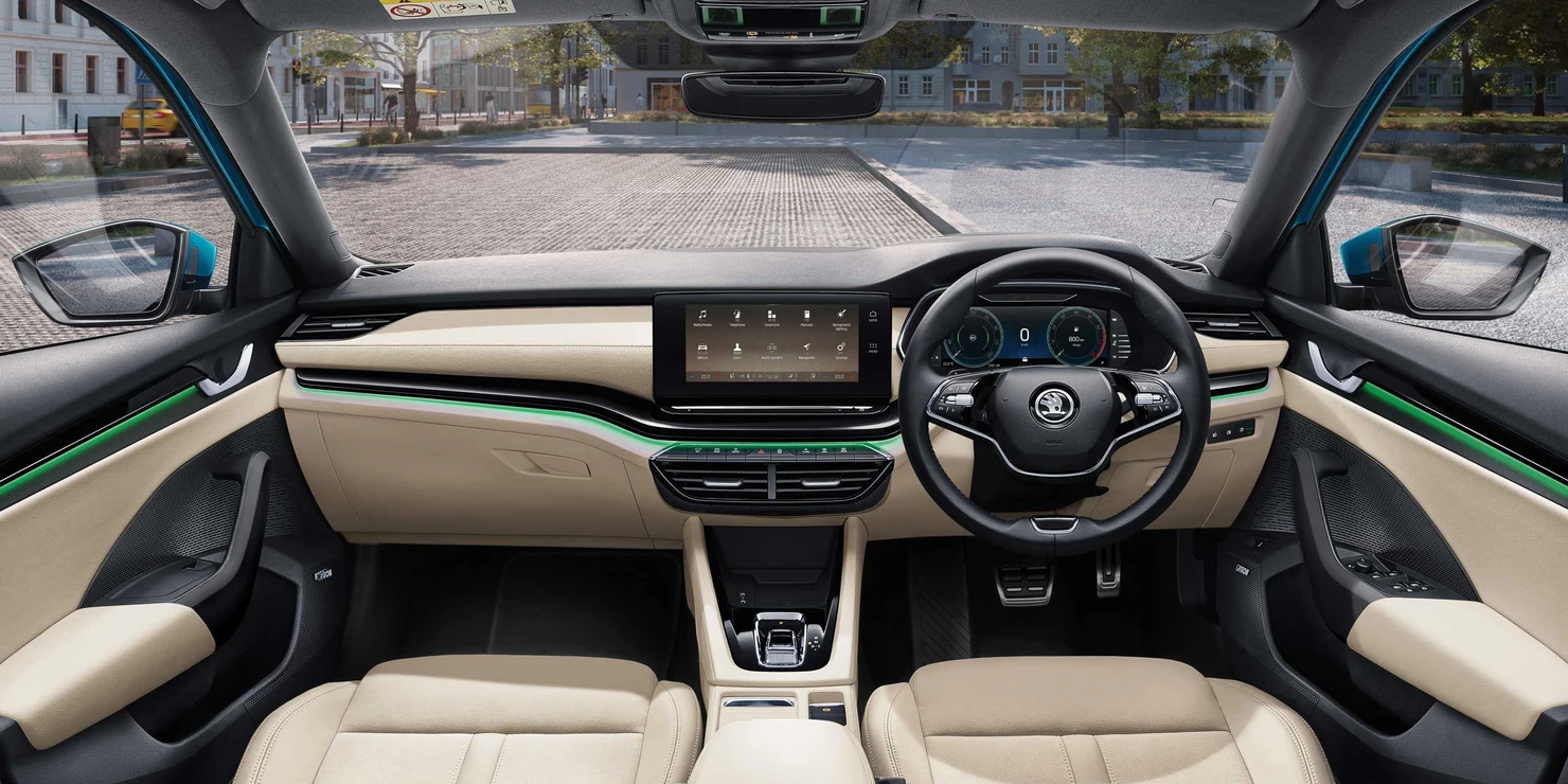 ŠKODA’s craftsmanship is confidently presented inside.